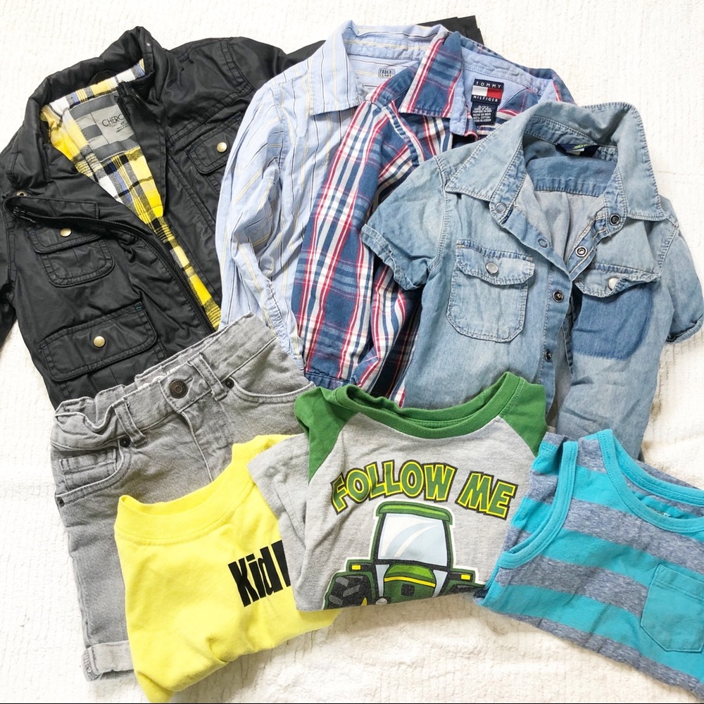 Boys 2T 3T Lot Jacket Shirts Shorts 8 Pieces Tommy